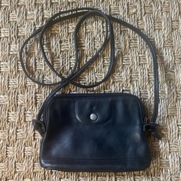 Longchamp La Pliage extra small crossbody in black leather